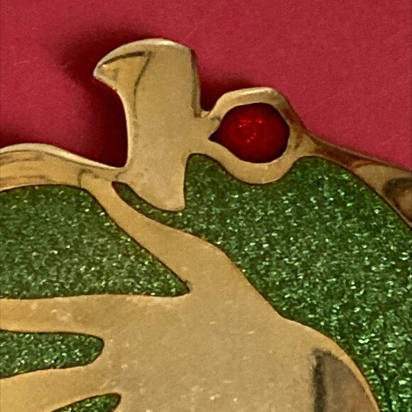 Large & luscious vintage green apple brooch signed de Pasillé-Sylvestre - Picture 3 of 5